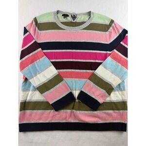 Talbots Striped Sweater Colorful Knit‎ Long Sleeve Crew Neck Classic Womens